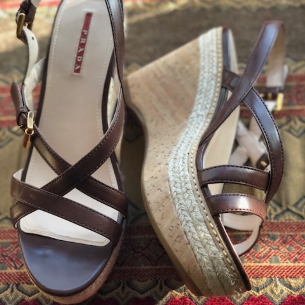 Prada Platform Cork Heel Clog 9.5 US $790 - Picture 2 of 4